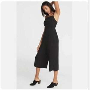 Black Linen Square Neck Jumpsuit